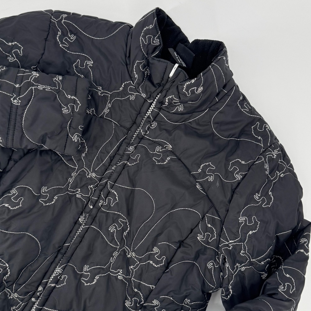 Kerrits Women's Small Quilted‎ Insulated Jacket Horse Print Black Zip